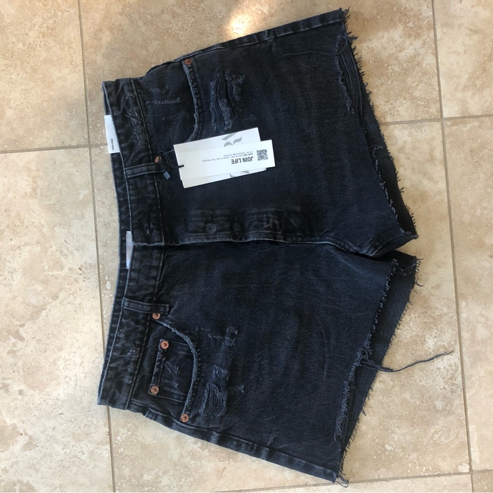 Zara black denim shorts NWT - Picture 3 of 4